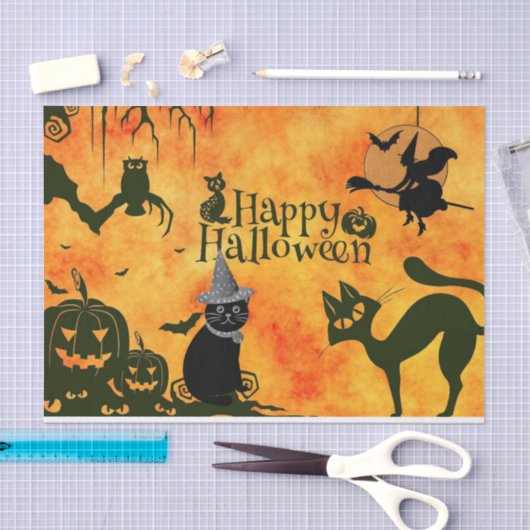 Woordy Halloween Patroondepagina Tissuepapier (Craft)