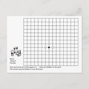 woordzoeker puzzel-postkaart briefkaart