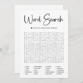 Woordzoekkaart Bruidsfeest Spel Kaart (Voorkant / Achterkant)