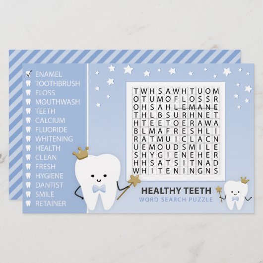 Woordzoekpuzzel. Spel voor het Feest van de Eerste (Voorkant / Achterkant)