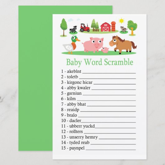 Woordzoekspel Barnyard Baby (Voorkant / Achterkant)