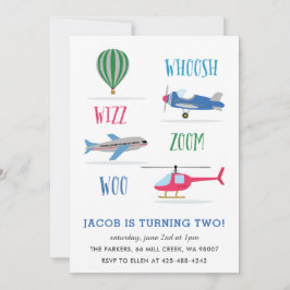 Woosh Vroom Woo Air Kind's verjaardagsfeestje Kaart