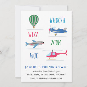 Woosh Vroom Woo Air Kind's verjaardagsfeestje Kaart