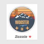 Wooster, Indiana Sticker (Vel)