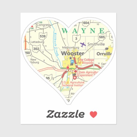 Wooster OH Map Sticker (Vel)