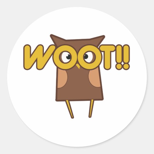 Woot Congring Owl Ronde Sticker (Voorkant)