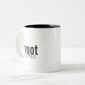 Woot, KOFFIE! Tweekleurige Koffiemok (Voorkant links)