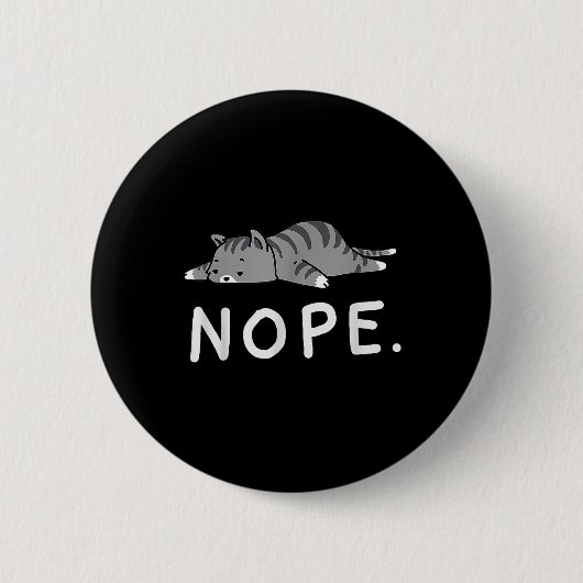 Woot Nope Cat Ronde Button 5,7 Cm (Voorkant)