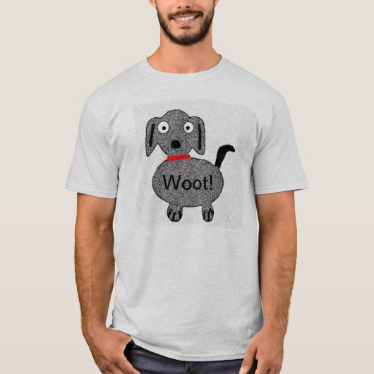 Woot! Puppy Mannen shirt (Voorkant)