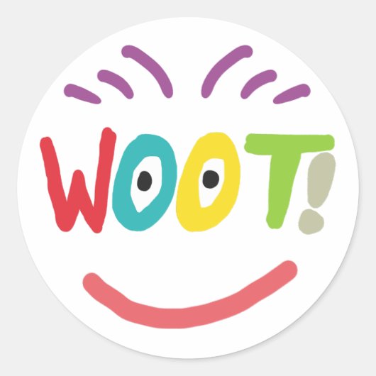 Woot! Ronde Sticker (Voorkant)