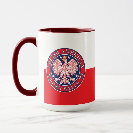 Wooten Wells Texas Poolse Amerikaanse adelaar Mok (Links)