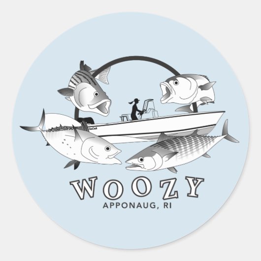 Woozy Seacraft Inshore Grand Slam Ronde Sticker (Voorkant)
