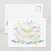 Wor(l)d Birthday Cake Briefkaart (Voorkant / Achterkant)