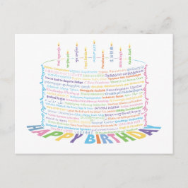 Wor(l)d Birthday Cake Briefkaart