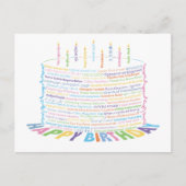 Wor(l)d Birthday Cake Briefkaart (Voorkant)