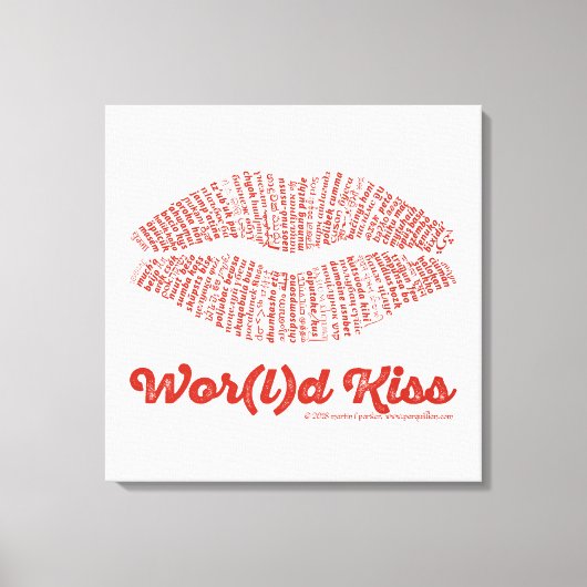 Wor(l)d Kiss Canvas Print (Voorkant)