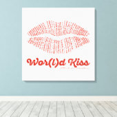 Wor(l)d Kiss Canvas Print (Insitu (Houten vloer))