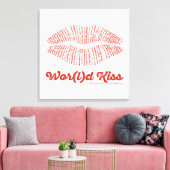 Wor(l)d Kiss Canvas Print (Insitu (Woonkamer))