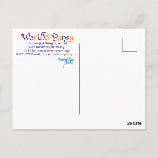 Wor(l)d Pansy-Briefkaart Briefkaart