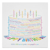 Wor(l)d Poster van de Birthday Cake (Voorkant)
