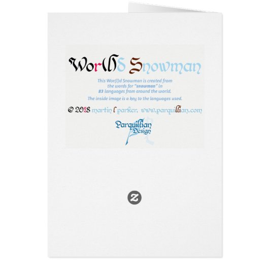 Wor(l)d Snowman Card (Achterkant)