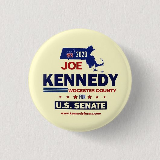 Worcester County voor Joe Kennedy 2020 Ronde Button 3,2 Cm (Voorkant)