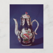 Worcester koffiepot, versierd met vogels briefkaart (Voorkant)
