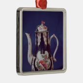 Worcester koffiepot, versierd met vogels metalen ornament (Rechts)