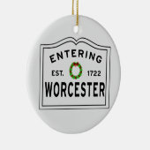Worcester, MA Holiday Wreater Ceramic Ornament (Rechts)