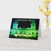Worcester, MA Train Station - Beaux Arts Kaart (Gele Bloem)