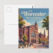 Worcester, Massachusetts Briefkaart (Voorkant / Achterkant)