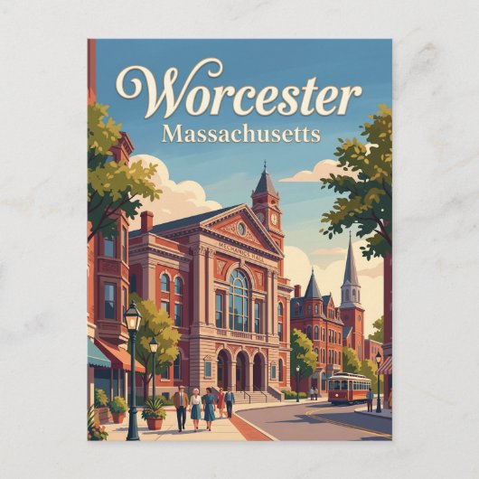 Worcester, Massachusetts Briefkaart (Voorkant)