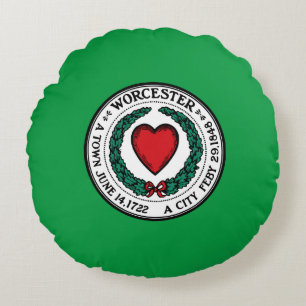 Worcester (Massachusetts) City flag Rond Kussen