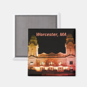 Worcester, Massachusetts Historical Train Station Magneet (Voorkant / Achterkant)