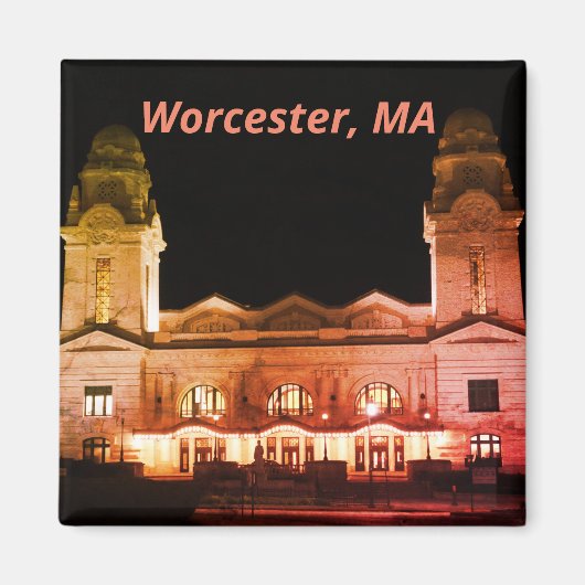 Worcester, Massachusetts Historical Train Station Magneet (Voorkant)