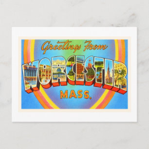 Worcester Massachusetts MA Vintage Travel Souvenir Briefkaart