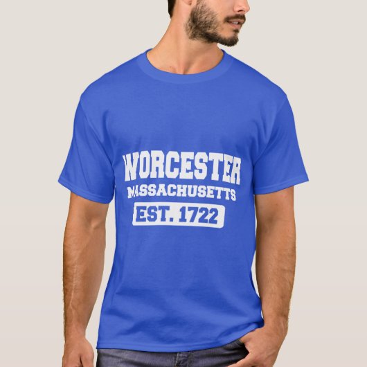 Worcester Massachusetts Opgericht 1722 T-shirt (Voorkant)