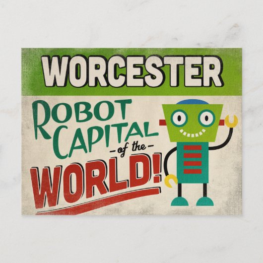 Worcester Massachusetts Robot - Funny Briefkaart (Voorkant)