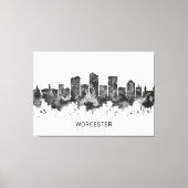 Worcester Massachusetts Skyline BW Canvas Afdruk (Voorkant)