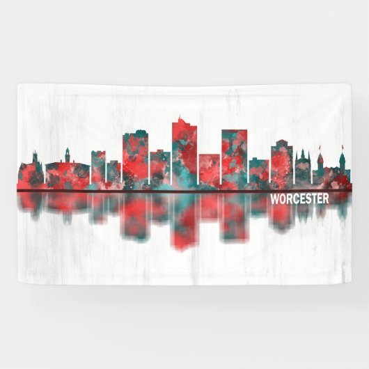 Worcester Massachusetts Skyline Spandoek (Horizontaal)