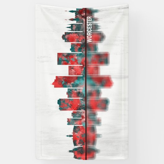Worcester Massachusetts Skyline Spandoek (Verticaal)