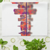 Worcester Massachusetts Skyline Theedoek (Gevouwen)