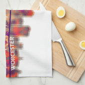 Worcester Massachusetts Skyline Theedoek (Quarter Fold)