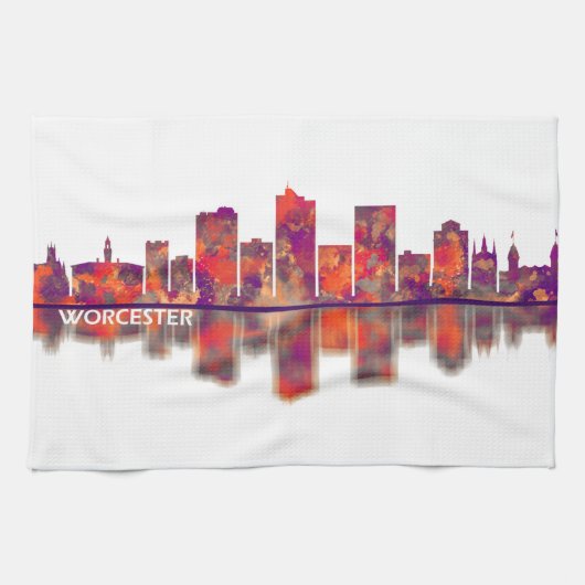 Worcester Massachusetts Skyline Theedoek (Horizontaal)