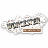 Worcester, Massachusetts Sticker (Voorkant)