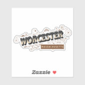 Worcester, Massachusetts Sticker (Vel)