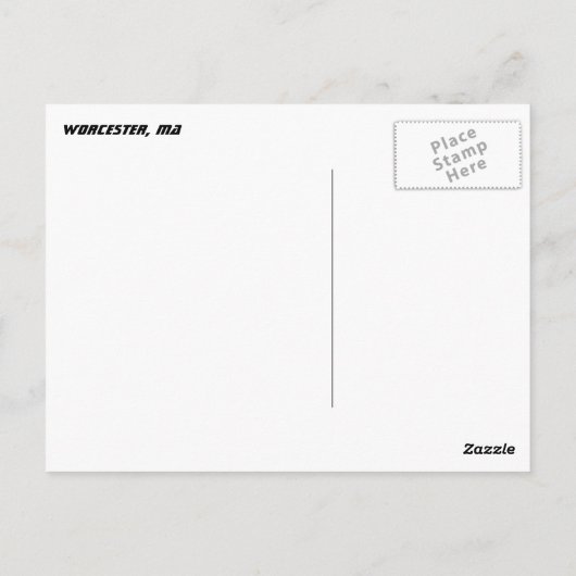 Worcester,  station van de spoorweg MA Briefkaart (Achterkant)