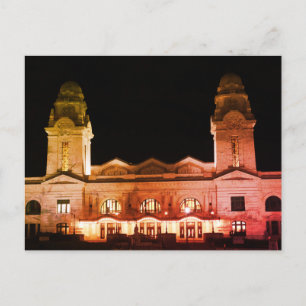 Worcester,  station van de spoorweg MA Briefkaart