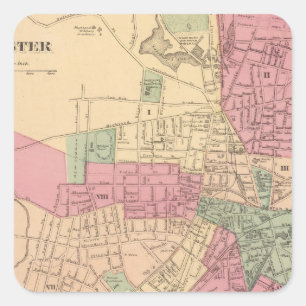 Worcester Vierkante Sticker