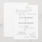 Word als Één Krullende Uitnodiging van de Weddensc (Voorkant / Achterkant)